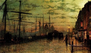 Humber Docks Hull escenas de la ciudad John Atkinson Grimshaw paisajes urbanos Pinturas al óleo